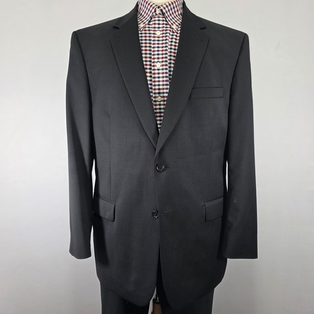 JOS A BANK Gordon Men's Sport Coat Blazer Two‎ Button Pin Striped Wool Size 44R